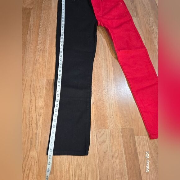 Two-Tone Black and Red Men's Jeans New With Tags Size 36 - Picture 7 of 11